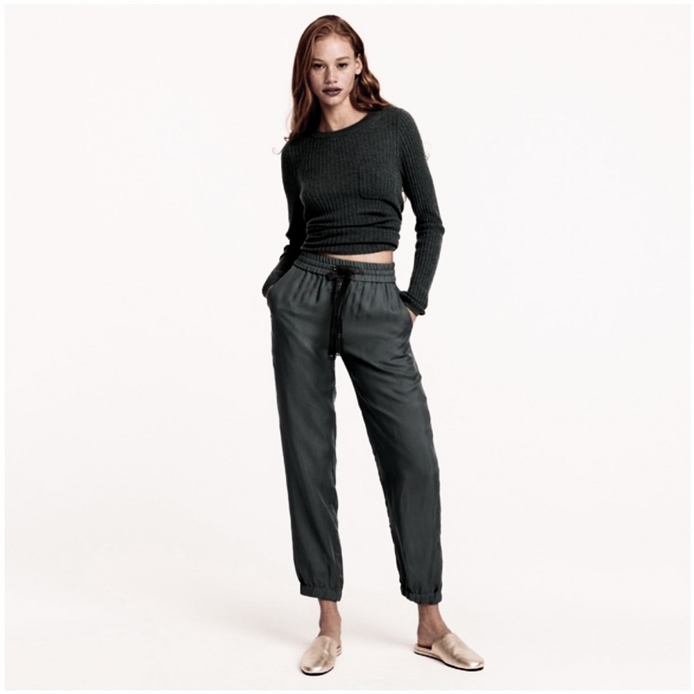 J. Crew Eco Cupro Black Joggers Size 12 Petite
